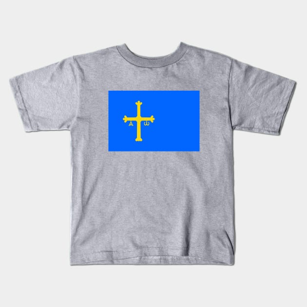 Flag of Asturias, Spain Kids T-Shirt by brigadeiro